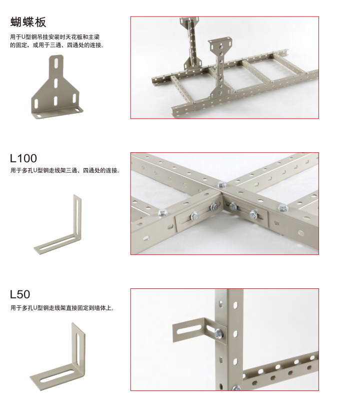U型钢走线架_蝴蝶板_L100_L50